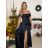 Langes trägerloses Pailletten-Partykleid für Damen (Einheitsgröße S/M) ITALIAN FASHION IMPSH233348 blau S / M