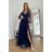 Damen Plus Size (42-46) langes elegantes ärmelloses Partykleid POLISH FASHION PMLBC23265-10 dunkelblau 44
