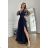 Damen Plus Size (42-46) langes elegantes ärmelloses Partykleid POLISH FASHION PMLBC23265-10 dunkelblau 44