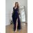Damen Plus Size (42-46) langes elegantes ärmelloses Partykleid POLISH FASHION PMLBC23265-10 dunkelblau 44