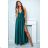 Damen Plus Size (42-46) langes elegantes ärmelloses Partykleid POLISH FASHION PMLBC23265-10 grün 36