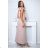 Damen Plus Size (42-46) langes elegantes ärmelloses Partykleid POLISH FASHION PMLBC23265-10 béžová krémová 36