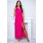 Damen Plus Size (42-46) langes elegantes ärmelloses Partykleid POLISH FASHION PMLBC23265-10 růžová fuchsiová 38