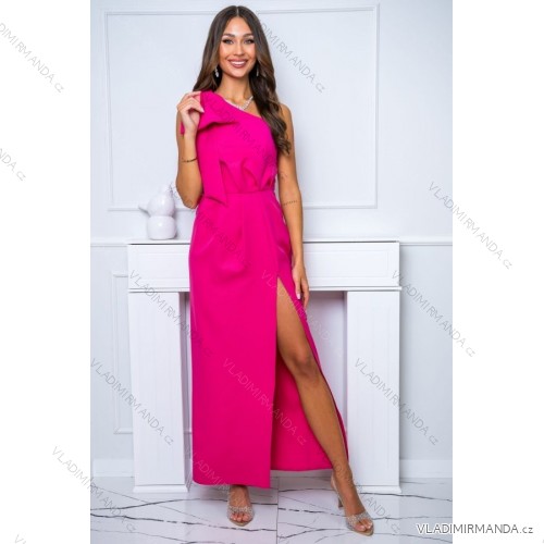 Damen Plus Size (42-46) langes elegantes ärmelloses Partykleid POLISH FASHION PMLBC23265-10 růžová fuchsiová 38