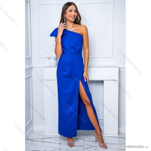 Damen Plus Size (42-46) langes elegantes ärmelloses Partykleid POLISH FASHION PMLBC23265-10 Königsblau 38