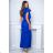 Damen Plus Size (42-46) langes elegantes ärmelloses Partykleid POLISH FASHION PMLBC23265-10 Königsblau 38