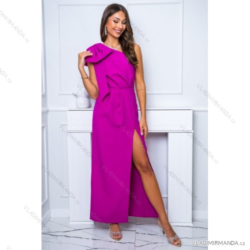 Damen Plus Size (42-46) langes elegantes ärmelloses Partykleid POLISH FASHION PMLBC23265-10 fialová purpurová 38