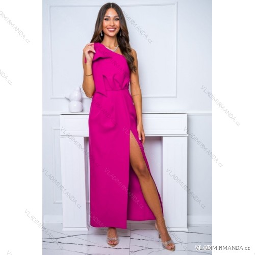 Damen Plus Size (42-46) langes elegantes ärmelloses Partykleid POLISH FASHION PMLBC23265-10 fialová purpurová 40