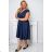 Damen Plus Size (42-46) langes elegantes ärmelloses Partykleid POLISH FASHION PMLBC23265-10 dunkelblau 48