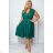 Damen Plus Size (42-46) langes elegantes ärmelloses Partykleid POLISH FASHION PMLBC23265-10 grün 46