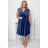 Damen Plus Size (42-46) langes elegantes ärmelloses Partykleid POLISH FASHION PMLBC23265-10 dunkelblau 42