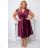 Damen Plus Size (42-46) langes elegantes ärmelloses Partykleid POLISH FASHION PMLBC23265-10 Wein 42