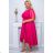 Damen Plus Size (42-46) langes elegantes ärmelloses Partykleid POLISH FASHION PMLBC23265-10 růžová fuchsiová 44