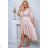 Damen Plus Size (42-46) langes elegantes ärmelloses Partykleid POLISH FASHION PMLBC23265-10 Gold 50