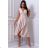 Damen Plus Size (42-46) langes elegantes ärmelloses Partykleid POLISH FASHION PMLBC23265-10 hell Gold 40