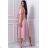 Damen Plus Size (42-46) langes elegantes ärmelloses Partykleid POLISH FASHION PMLBC23265-10 pink 48