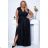Damen Plus Size (42-46) langes elegantes ärmelloses Partykleid POLISH FASHION PMLBC23265-10 schwarz 48