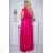 Damen Plus Size (42-46) langes elegantes ärmelloses Partykleid POLISH FASHION PMLBC23265-10 růžová fuchsiová 44