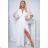 Damen Plus Size (42-46) langes elegantes ärmelloses Partykleid POLISH FASHION PMLBC23265-10 weiß 52