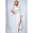 Damen Plus Size (42-46) langes elegantes ärmelloses Partykleid POLISH FASHION PMLBC23265-10 weiß 52