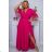 Damen Plus Size (42-46) langes elegantes ärmelloses Partykleid POLISH FASHION PMLBC23265-10 růžová fuchsiová 50