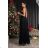 Langes Partykleid für Damen in Übergröße mit kurzen Ärmeln (3450 Einheitsgröße) POLISH FASHION PMLEL24DIANA schwarz 40