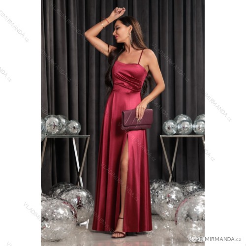 Trägerloses Partykleid aus Tüll für Damen (S/M/L ONE SIZE) ITALIAN FASHION IM923001 Wein 42