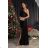 Trägerloses langes Partykleid aus Satin für Damen (34-42) POLISH FASHION PMLEL24NATHALIE schwarz 42