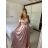 Carmen langes, trägerloses, elegantes Satin-Damenkleid (S/M ONE SIZE) ITALIAN FASHION IMPBB22B22735/DR – Limettengrün – S/M