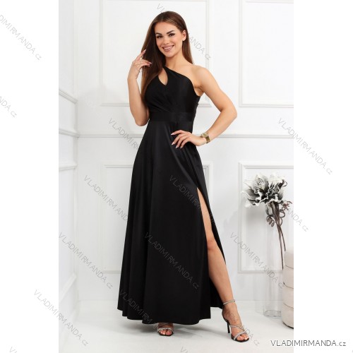 Langes formelles Kurzarmkleid für Damen (36-54) POLISH FASHION PMLMR23ALICE schwarz 38