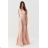 Langes formelles Kurzarmkleid für Damen (36-54) POLISH FASHION PMLMR23ALICE orange Pfirsich 44