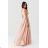 Langes formelles Kurzarmkleid für Damen (36-54) POLISH FASHION PMLMR23ALICE orange Pfirsich 44