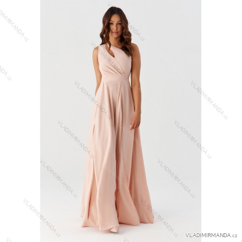 Langes formelles Kurzarmkleid für Damen (36-54) POLISH FASHION PMLMR23ALICE orange Pfirsich 44