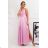 Langes formelles Kurzarmkleid für Damen (36-54) POLISH FASHION PMLMR23ALICE pink 44