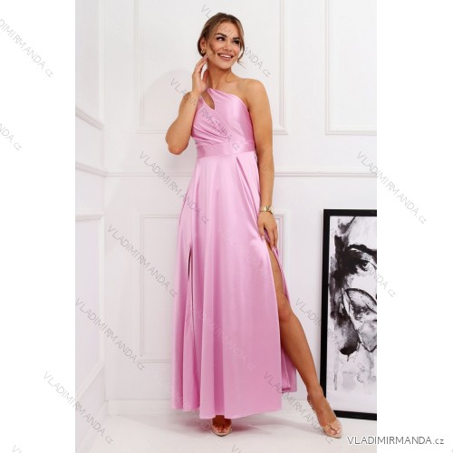 Langes formelles Kurzarmkleid für Damen (36-54) POLISH FASHION PMLMR23ALICE pink 44