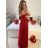Langes trägerloses Pailletten-Partykleid für Damen (Einheitsgröße S/M) ITALIAN FASHION IMPSH233348 -   rot -   S / M