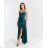 Langes trägerloses Pailletten-Partykleid für Damen (Einheitsgröße S/M) ITALIAN FASHION IMPSH233348 S / M Wein
