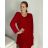 Elegantes Damenkleid mit langen Ärmeln (Einheitsgröße S/M) ITALIAN FASHION IMM23M6062 S/M/L rot