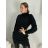 Damen Rollkragenpullover Strick Langarm Damen (uni sm) ITALIAN FASHION IM4192002 S / M schwarz