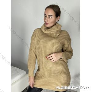 Kurzes gestricktes Rollkragen-Langarmkleid für Damen (Einheitsgröße S/M/L) ITALIAN FASHION IMPLI248123