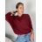 Leicht gestrickter Langarmpullover für Damen (L/XL EINHEITSGRÖSSE) ITALIAN FASHION IM723GALA S/M hellgrau
