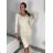 Langärmliges Strickkleid für Damen (Einheitsgröße S/M) ITALIAN FASHION IMWAK23CL5019 -   béžová smetanová -   S / M