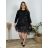 Lässiges 3/4-Langarmkleid für Damen (40/42/44 EINHEITSGRÖSSE) ITALIAN FASHION IMPLI2420575 46/48 schwarz