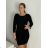 Übergroßes Kleid mit langen Ärmeln für Damen in Übergröße (XL/2XL/3XL, EINHEITSGRÖSSE) ITALIAN FASHION IMC23024 S/M/L schwarz