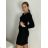 Übergroßes Kleid mit langen Ärmeln für Damen in Übergröße (XL/2XL/3XL, EINHEITSGRÖSSE) ITALIAN FASHION IMC23024 S/M/L schwarz