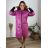 Jacke Extended Slim Langarm Damen Übergröße (48/50/52 ONE SIZE) ITALIAN FASHION IM424658 50/52 růžová fuchsiová