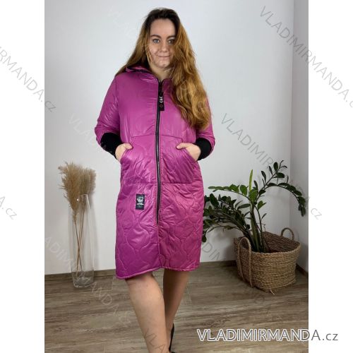 Jacke Extended Slim Langarm Damen Übergröße (48/50/52 ONE SIZE) ITALIAN FASHION IM424658 50/52 růžová fuchsiová