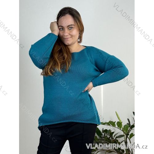 Langarm-Rollkragenpullover für Damen (S/M/L ONE SIZE) ITALIAN FASHION IM322394 56/58 modrá petrolejová