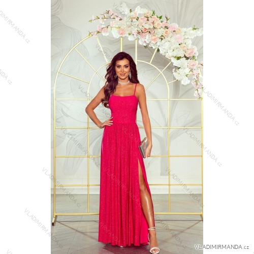 Damen (34-38) POLISH FASHION PMLWD24AMELIA Trägerloses langes Partykleid mit Pailletten růžová fuchsiová 38
