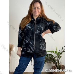 Damen-Langarm-Hoodie mit schwachem Reißverschluss (L/XL/2XL, EINE GRÖSSE) ITALIAN FASHION IMB22181